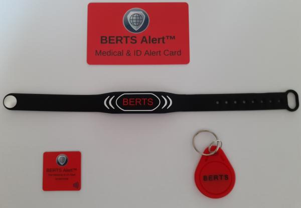 BERTS Alert, Mecial bracelet, medical fob, medical smart chips